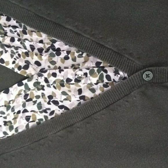 Croft & Barrow Sweater Pullover Shirt Olive‎ Green Quarter Sleeve  Large - Picture 3 of 7